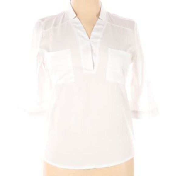 Tops - White Quarter Sleeve Blouse
